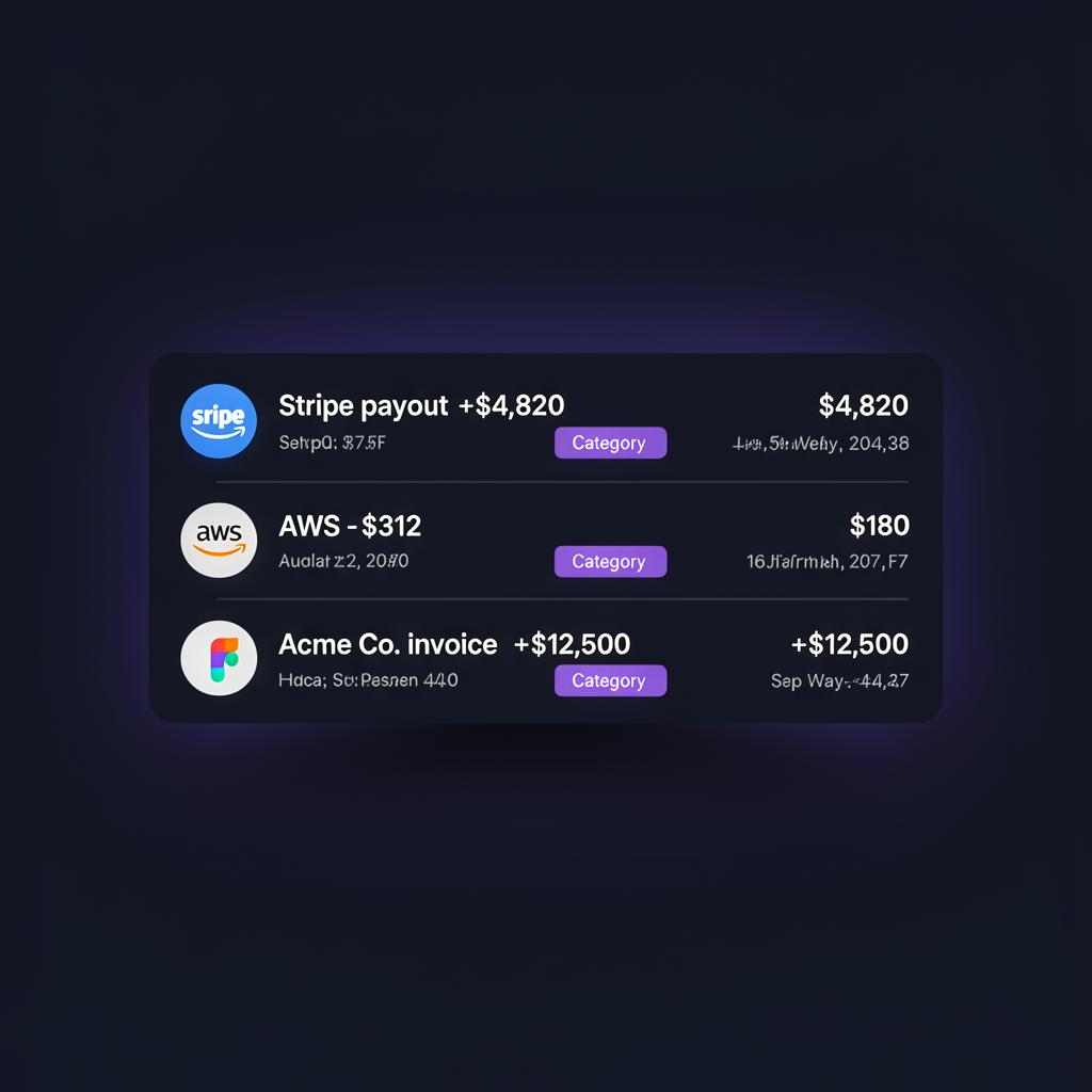 Live transactions feed